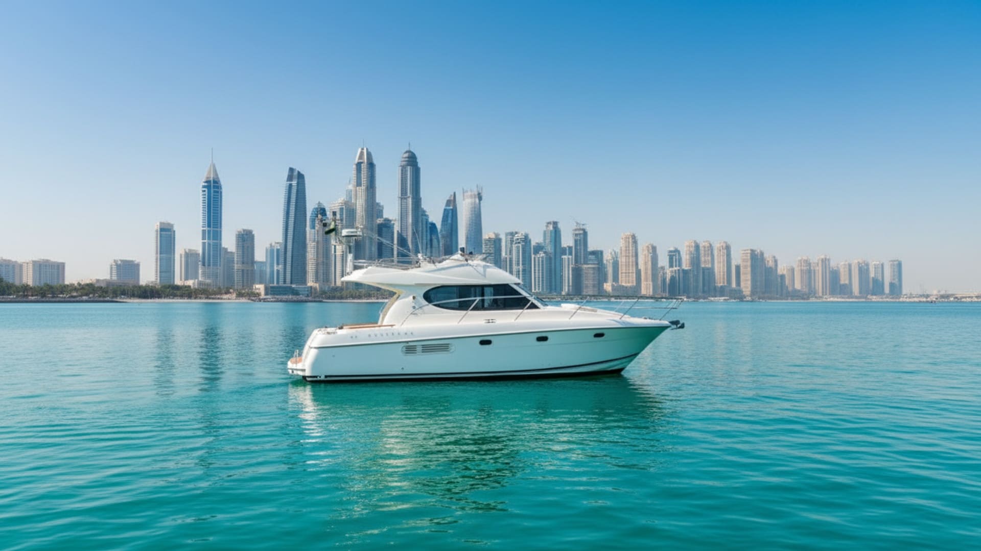 Wave Princess 32 ft luxury yacht cruising Dubai Marina