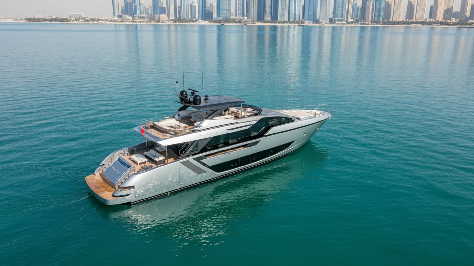 Marina Spirit 82 ft aerial view, luxury yacht rental