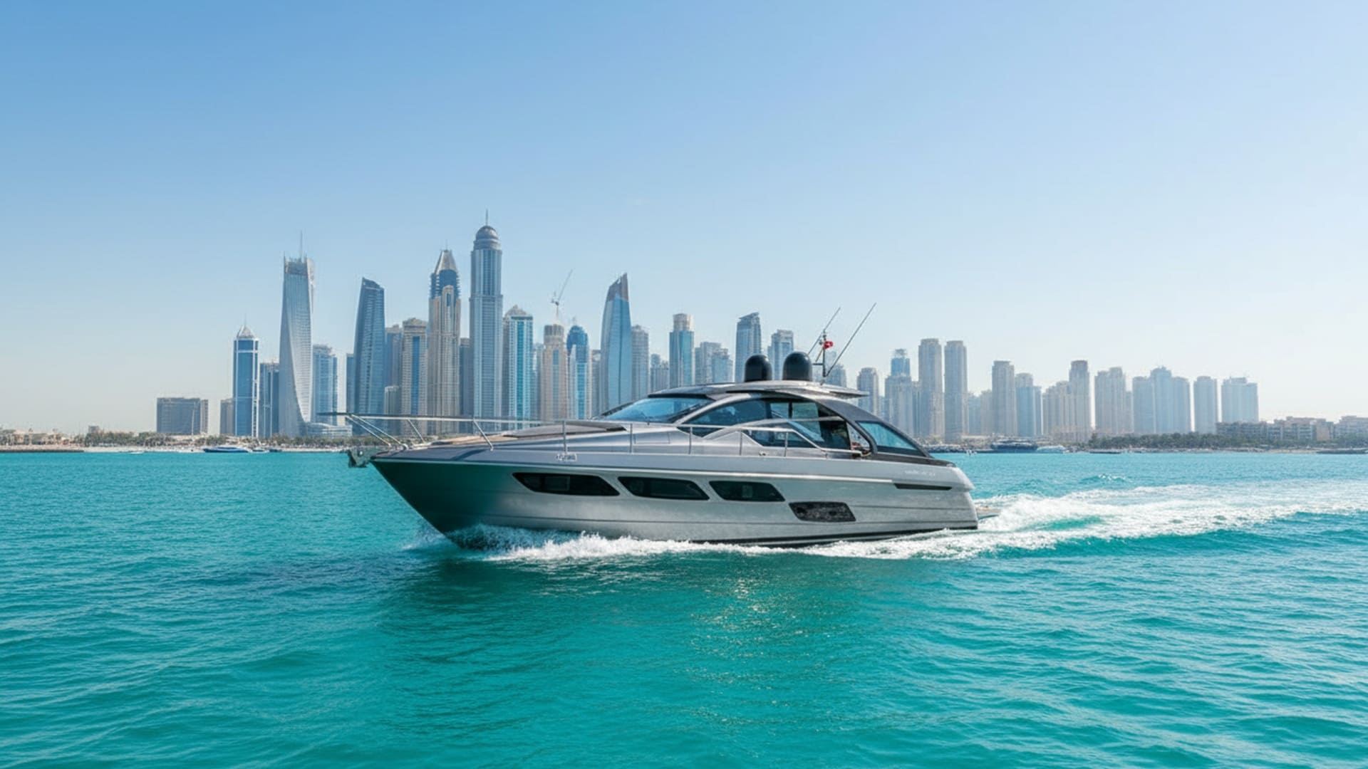 Moonlight Explorer 52 ft luxury yacht cruising Dubai Marina