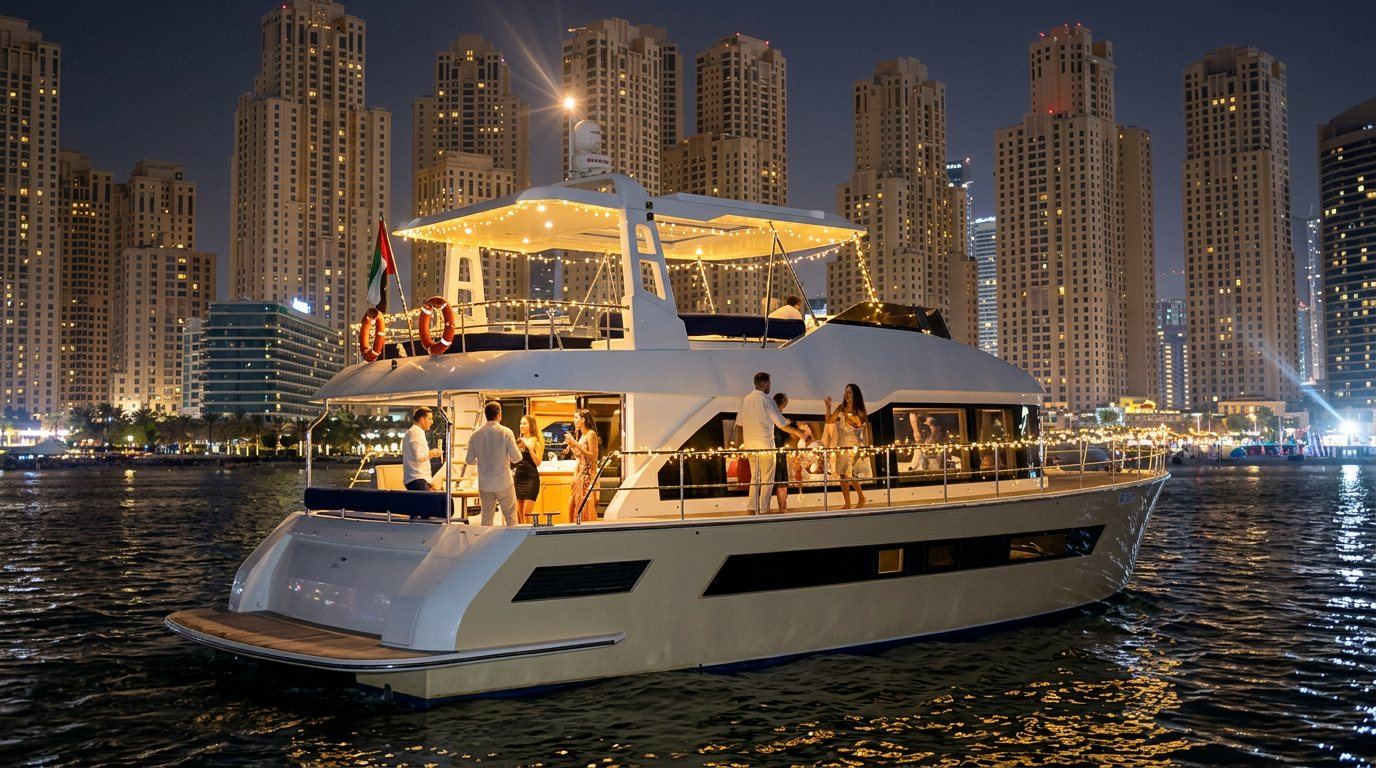 Night Yacht Charter for Evening Celebrations in Dubai